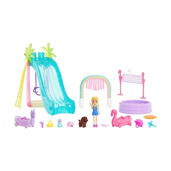 Polly Pocket Poupée et accessoires pour parc aquatique ensoleillé