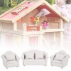 Zerodis 3 Pcs Dollhouse Canapé Miniature Fauteuil 1:12 Mini Maison de Poupée Plaid Canapé Coussin Ensemble Accessoire Chambre