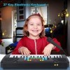 Piano à clavier pour enfants, portable 37 touches multifonction avec alimentation, clavier électronique avec microphone pour 