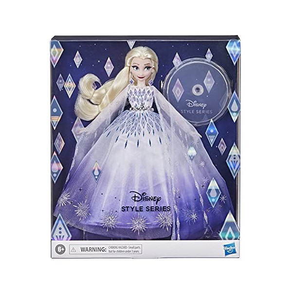 Disney Princesses Style Series, Poupée Elsa, accessoires pour poupée mannequin, jouet de collection, dès 6 ans