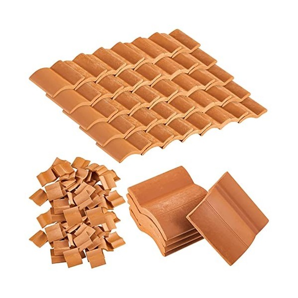 Steowsey Lot de 200 tuiles de toit, kit de construction miniature, mini maisons de poupées, faux carreaux, accessoires pour j