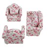 Dilwe Sofa de Maison de poupée, Accessoires de Maison de poupée à léchelle 1/12, Motif de Fleurs, Mini Ensemble de Meubles a