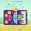 LEADSTAR Jeu Musical bébé 1 an,Tapis de Danse&Tambour 2 en 1,Tapis de Jeu avec Batterie de Jazz et Claviers de Piano,Jouet En