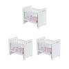 Paowsietiviity Lot de 3 mini lits superposés pour maison de poupée échelle 1/12 pour accessoires de décoration fraise, style 