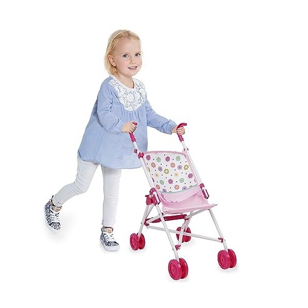 509 Crew Spring Kit de jeu de poupées 21 pièces Stroll n Play & Care Rose – Poussette pour poupée, lit de voyage pour poupée,