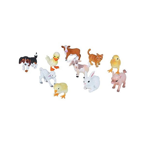 Wild Republic 20822 Nature Tube Lot de 10 Figurines danimaux de la Ferme Multicolore