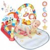 Tapis de jeu bébé avec arche de jeu, couverture de jeu pour bébé avec musique et lumières, Kick & Play Piano Gym Time Tapis r