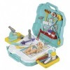 Valise Centre pediatrique avec Poupon 18 cm - malette Soins Docteur - Cabinet Medical Poupee - Set Accessoires Nursery + 1 Ca