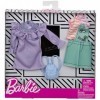 Barbie Fashionistas Kit Vêtements, 2 Tenues pour Poupée dont Salopette Vert Pastel, Robe, Tee-Shirt et Accesssoires, Jouet po