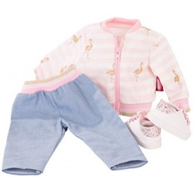 Götz 3403035 Ensemble Golden Flamingo - Vêtements pour poupées de T. XL - Set de 4&nbsp;vêtements et Accessoires pour poupées de 4