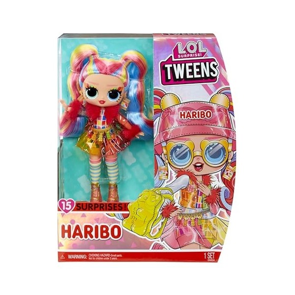 LOL Surprise Tweens Haribo Poupée Mannequin - Holly Happy avec 15 Surprises et des Motifs sur Le Thème des Bonbons Haribo - I
