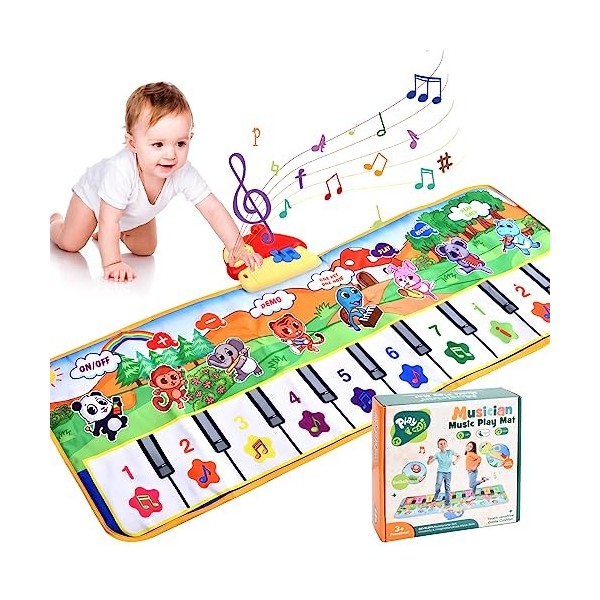 Vesaneae Tapis Musical avec 8 Instruments, Tapis de Piano Tapis de Danse  pour Bébé Enfants, Jeux Tapis de Musique Tapis de Cl