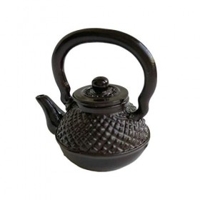 Bricolage maison de poupée miniatures, 1/12 mini-bouilloire en métal gaufré bricolage maison de poupée accessoires de cuisine