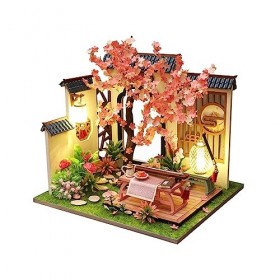 Oshhni Maison de poupée Miniature en Bois, Kits de Bricolage, Kits de Mini Maison Chambre créative Maison de poupée Miniature