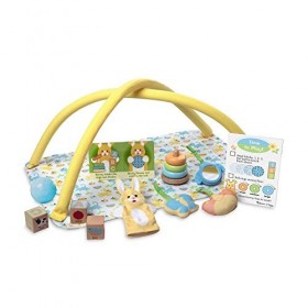 Melissa & Doug - Mine to Love Ensemble de jeu pour poupées avec tapis dactivité, jouet à empiler, cubes, et plus - 16 pièce