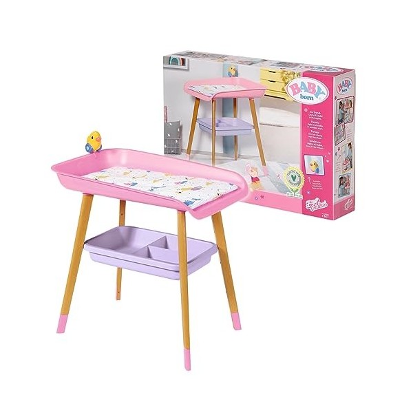 BABY born Table à Langer - Pour les Tout-petits de 3 Ans et Plus - Adapté aux Petites Mains des Enfants - Table avec Porte-Se