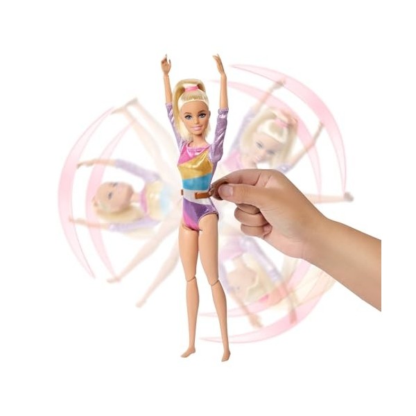 Barbie Coffret Gymnastique Avec 1 Poupée Blonde, Pince En C, Poutre