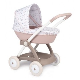 Smoby - Baby Nurse - Landau - pour Poupons et Poupées - Capote Rabattable - Panier de Rangement - 254118