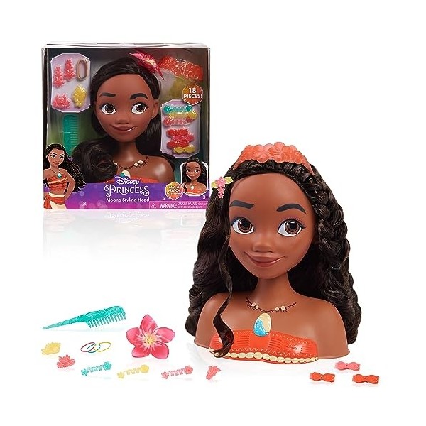 Disney Princesse Basic Moana Tête à coiffer, 87621, Multicolore