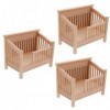 Yardwe 3 Pièces Maison De Poupée Décoration Mini Berceau pour Bébé Playset Accessoires Poupées Chambre Décor Miniature Lit Su