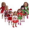 Hinleise Déguisement de Noël pour poupée américaine 45,7 cm – 7 ensembles de robes accessoires de poupée