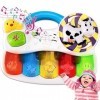 kimonca Bebe Piano Jouets avec Lumineux et Son, Jouets Musical Clavier de Piano Educatif Cadeaux pour 18 24 Mois Garçons Fill