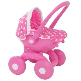 Dolly Tots My First Landau 4 en 1 | Poussette rose pour enfants | Poussette pour bébé, nacelle, siège bébé | Accessoires de p