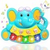 AMLGBTOP Jouets pour Bébé 6 Mois 1 an Éléphan Clavier Piano Musicaux Jouets Bébé 6 12 18 Mois Cest Génial Cadeaux pour Bébé 