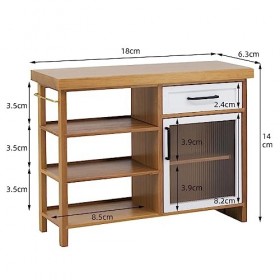 perfk 1/6 Dollhouse Miniature Cabinet, Meubles Pretend Play, Poupée Accessoires Décoration Modèle Jouet pour Cuisine Maison