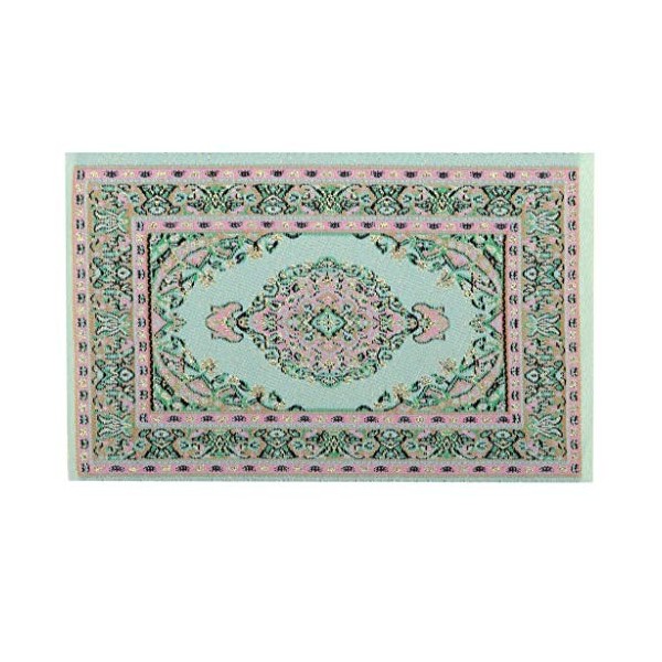 meubles de maison de poupées, tapis de tissu de tapis de broderie miniature - 1/12 accessoires et meubles de maison de poupée