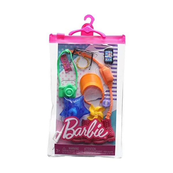 Barbie Lot daccessoires pour poupées Thème Parc dattractions - 11 Accessoires de Mode