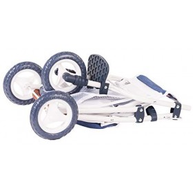 Götz 3403081 Poussette de poupée à 3&nbsp;Roues Denim&nbsp;Dots - Convient pour Toutes Les poupées Götz jusquà 50&nbsp;cm, avec Panier de R