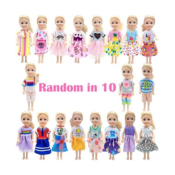 Vêtements et accessoires pour poupée, 10 vêtements, 10 cintres pour poupées, cadeaux pour filles, petite-fille, pour poupées 