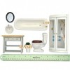 iLAND Meubles et accessoires pour maison de poupée à léchelle 1:12 - Ensemble salle de bain salle de bain moderne 