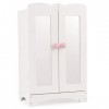 KidKraft Lil’ Doll Armoire Poupée Bébé en Bois avec Une Tringle à Vêtements et Cintres, Accessoire Poupon, Jouet Enfant dès 3