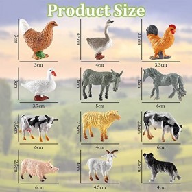 DOUSELLA 12 PCS Figurines danimaux de la Ferme Réalistes Jouet Animaux de la Forêt Mini Figurines de Ferme Jouets Miniatures