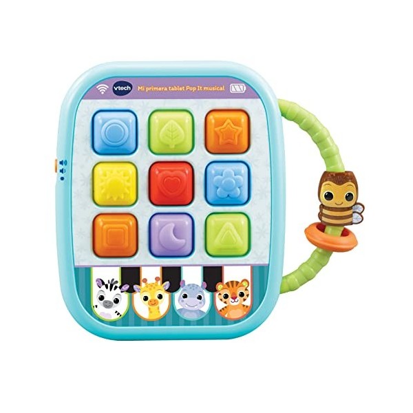 VTech - Mon Premier Tablet Pop-it Musical, Tablette Interactive avec Boutons en Silicone et Touches de Piano, Jouet pour bébé