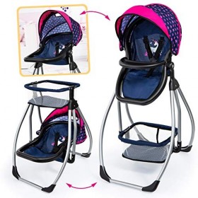 Bayer Design 63554AA Chaise Haute de poupée Trio, Siège et Balançoire pour Poupon, Jouet dImitation, Accessoire Poupées, Mod