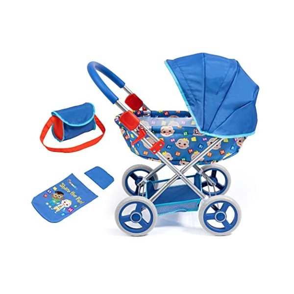 Bayer Design 12711AA Landau pour poupée Cocomelon, Poussette de Poupées, Pliable, Sac à bandoulière, avec la Couverture câlin