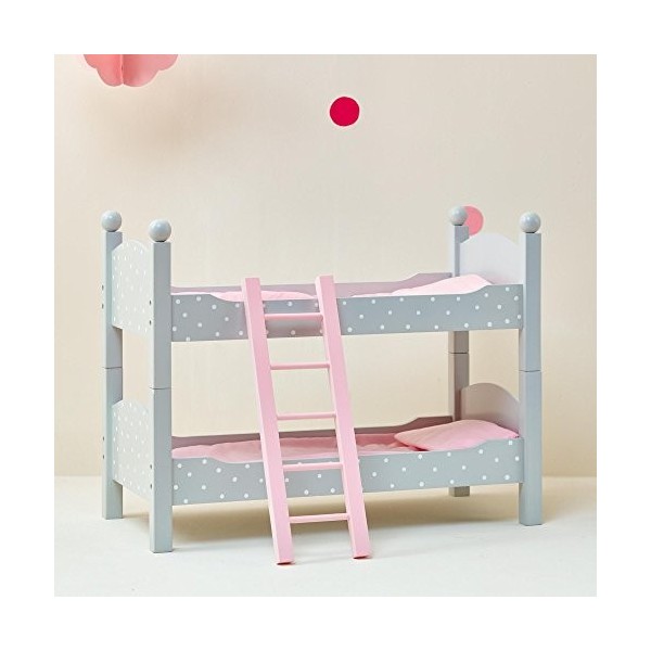 Olivias Little World Lit superposé poupée Poupon Polka Dots Princess 2 couchettes Bois TD-0095AG