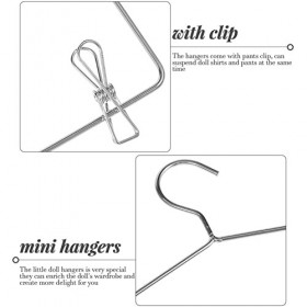 MILISTEN Lot de 5 cintres pour vêtements de poupée avec clips, cintres en métal pour salopettes de poupée, accessoires pour r