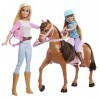 Barbie - et Stacie Sœurs à Cheval Jeu avec Cheval et Selle de 2, avec équitation, Jouet et Cadeau pour Enfants 3+ Ans, GXD65