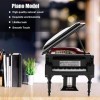 Hapivida Piano Miniature, Mini Modèle de Piano en Bois Exquis de 3,9 Pouces, Modèle dInstrument de Musique de Décoration, Or