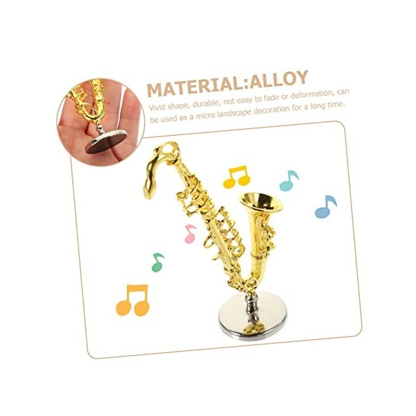 ifundom 5 Pièces Accessoires pour Maison De Poupée Mini Saxophone Modèle Instrument De Musique Mini Saxophone Musical Miniatu