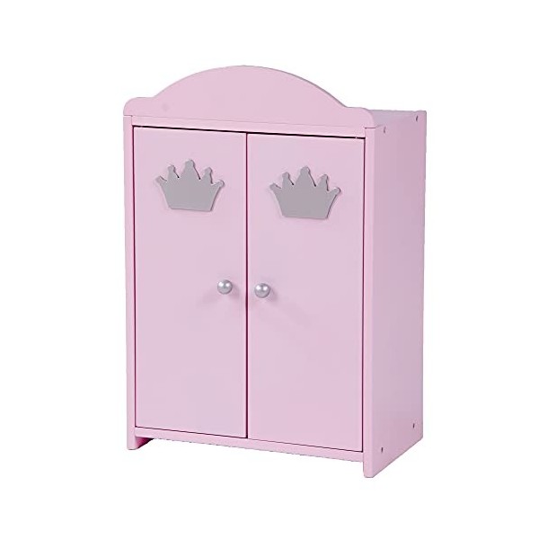 roba Armoire de Poupée Princesse Sophie avec Tringle à Vêtements et Étagère - Hauteur 52 cm - Dressing pour Poupée - Favorise