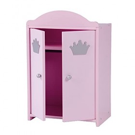 roba Armoire de Poupée Princesse Sophie avec Tringle à Vêtements et Étagère - Hauteur 52 cm - Dressing pour Poupée - Favorise