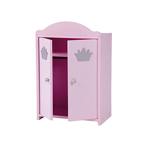 roba Armoire de Poupée Princesse Sophie avec Tringle à Vêtements et Étagère - Hauteur 52 cm - Dressing pour Poupée - Favorise