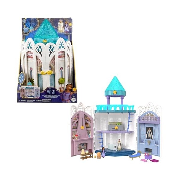 Disney Wish, Asha et la bonne étoile - Coffret Wish Château De Rosas Avec Mini-Poupées Articulées Roi Magnifico Et Asha, 5 Zo
