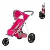 Chicco Junior Active Poussette à 3 roues | Poussette pour poupée en rose et gris | Poussette pour bébé | Poupée pliable pour 