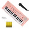 SKJJL Clavier Piano Enfant 37 Touches, Portable Clavier Électronique De Piano avec Micro Enfant pour Chanter Fille, Jouets Éd